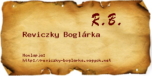 Reviczky Boglárka névjegykártya